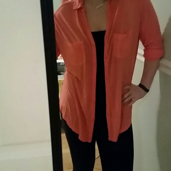 Nordstrom Coral Button Up - Picture 4 of 4