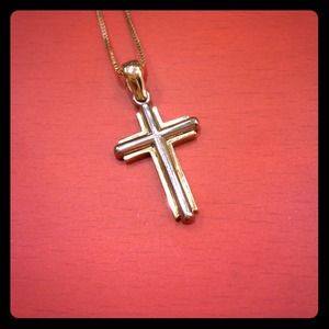 Gold & Silver Cross Necklace