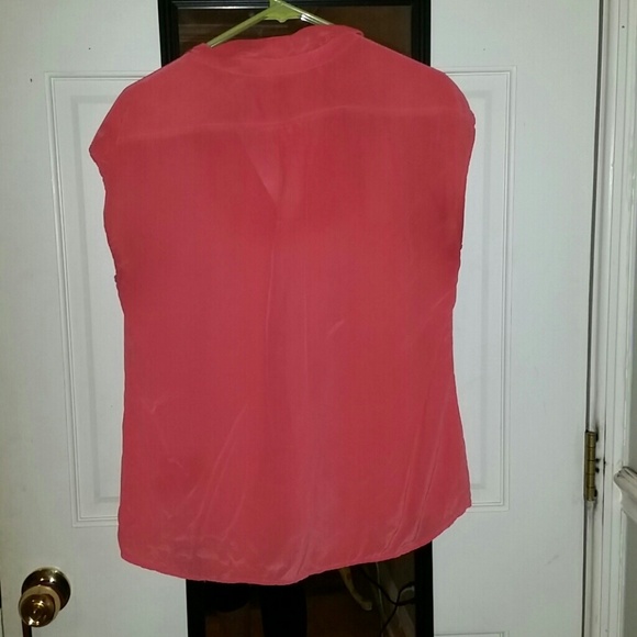 Coral 100% Silk Blouse - Picture 3 of 4