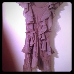 🎊Beige/taupe colored ruffled dress