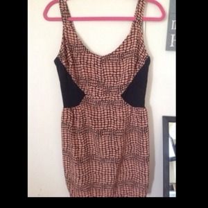 Nude and black dress