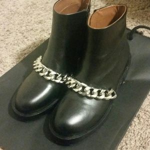 Chain Strap Leather Boot