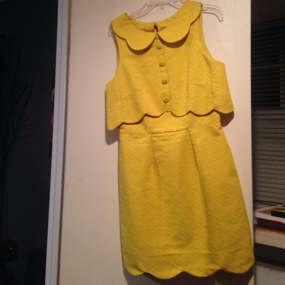 Yellow open back dress