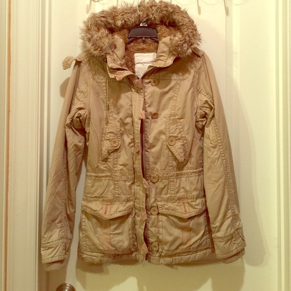 Aeropostale fur hooded jacket