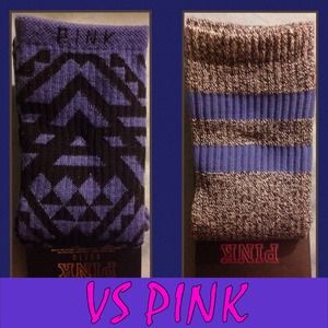 🆕VS PINK Logo VARSITY Crewsocks Socks