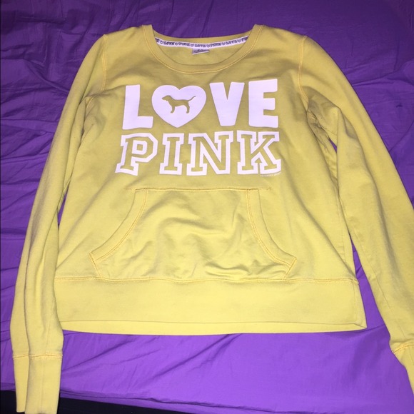 Yellow Victoria Secret Pink Pullover