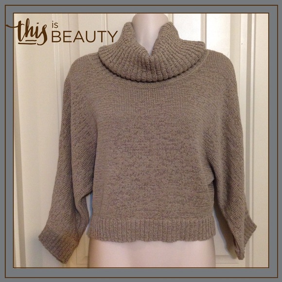 Cropped Cowl Neck Sweater