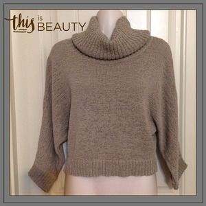 Cropped Cowl Neck Sweater