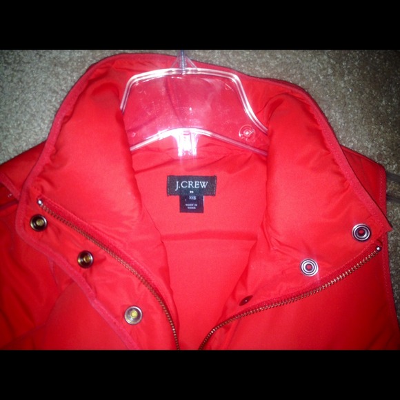 J Crew orange puffy vest