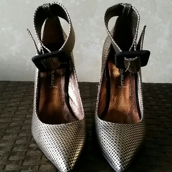 Jeffrey Campbell Gold and Black Pumps - Picture 1 of 4