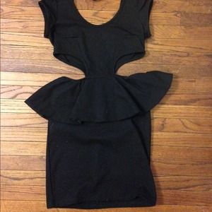 Black cut-out peplum dress