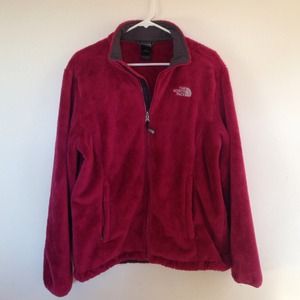 Pink Fuzzy North Face Jacket