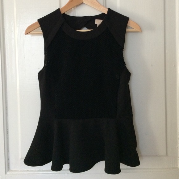 H&M | Black Sequined Peplum Top | Size 6