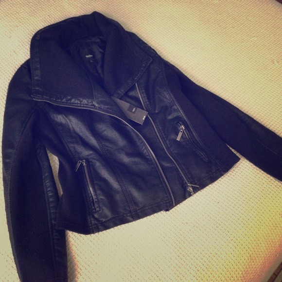 faux leather moto jacket