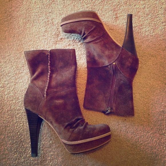 UGG suede heel booties