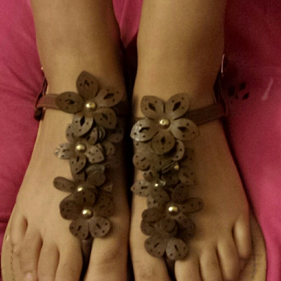 Brown strapy sandals