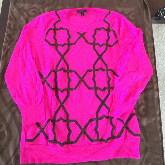 J crew hot pink light weight sweater