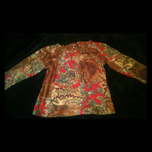 Chaps Paisley Print Blouse