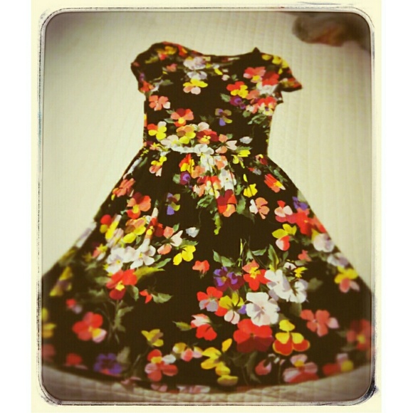 ASOS black floral skater dress