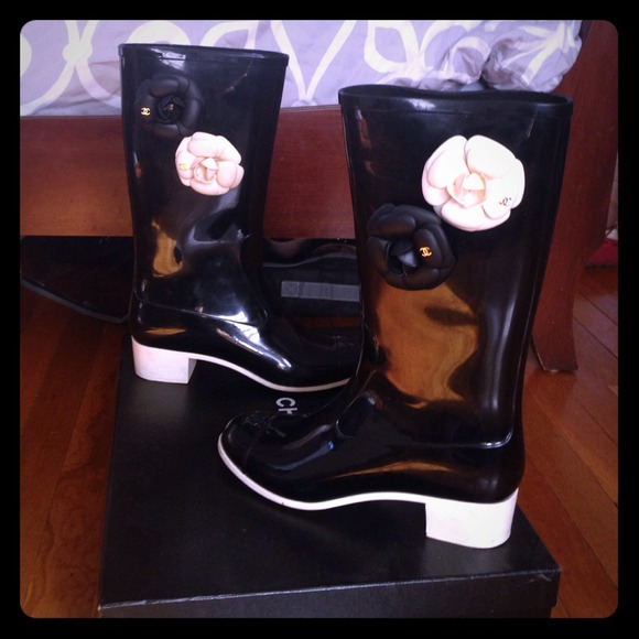 Chanel rain boots