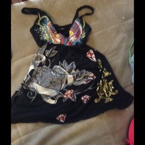 Small Ed Hardy tank top.