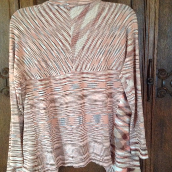 DONATED Neutral/Peachy Drape Front Cardi - Picture 2 of 4
