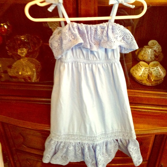 Strap he light blue summer dress with bottoms