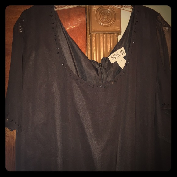Short Sleeve black evening gown - Picture 1 of 2