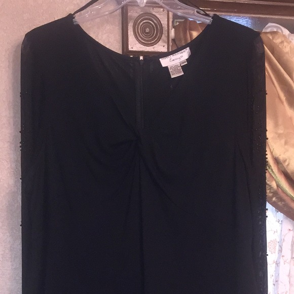 Black Long Sleeve Evening Dress - Picture 2 of 3