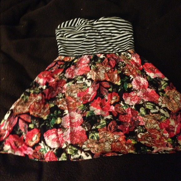 Striped Floral Dress