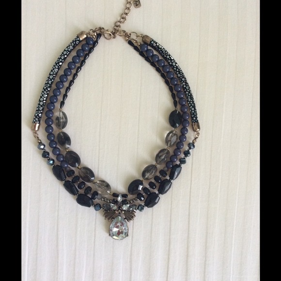Black gray choker  necklace new