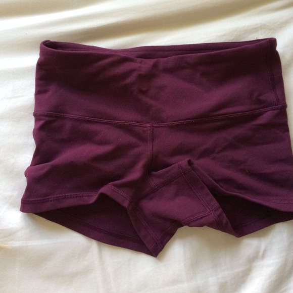 Lululemon Athletica deep purple shorts.