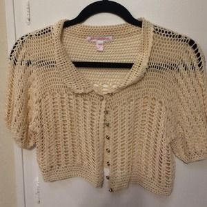 Betsey Johnson crocheted crop cardigan