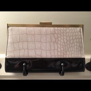 Snakeskin print clutch