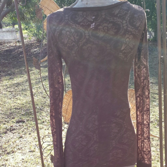 SOLD Brown see thru top - Picture 3 of 4