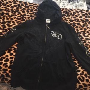 Black Harley Davidson zip up hoodie