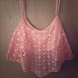 LA:HEARTS mesh crop top