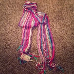 Multi colored sequence covered scarf
