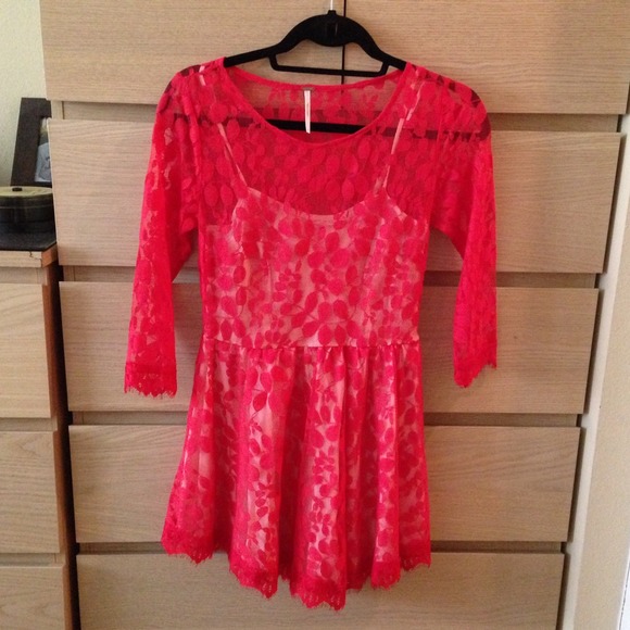 free people floral mesh lace dress Floral Lace Fit and Flare Dress