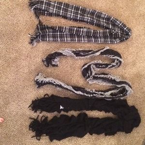 Scarves! Black and black and grey!