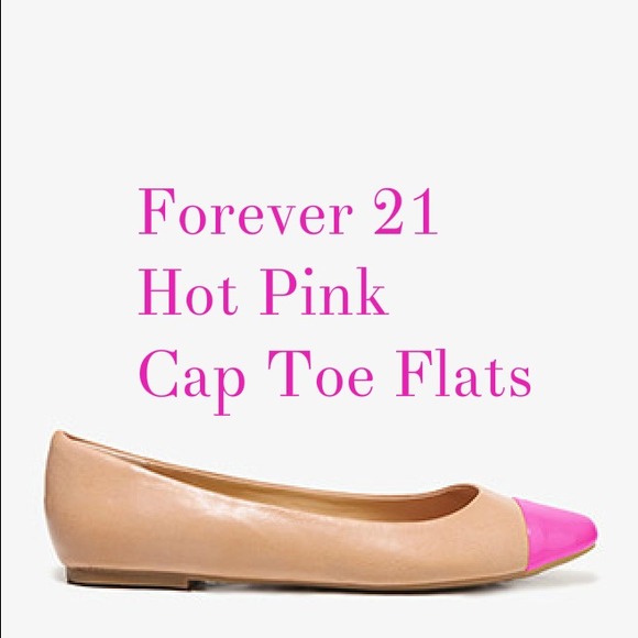 Forever 21 Hot Pink Cap Toe Flats
