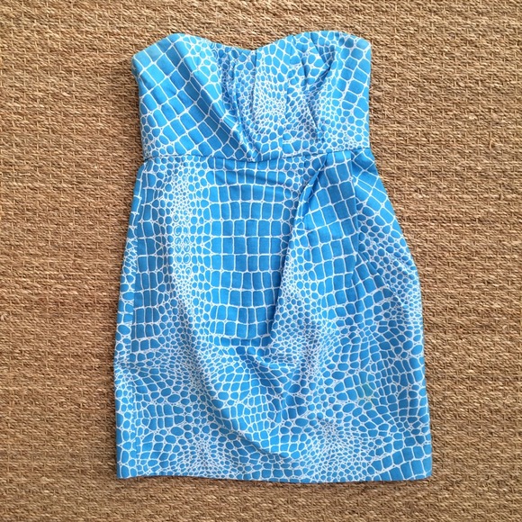 Tibi Blue Crocodile Print Dress - Picture 2 of 2