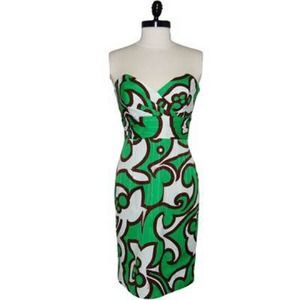 Milly Green Strapless Dress