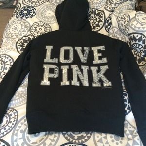 🚫SOLD🚫 VS PINK sequin fur lined hoodie