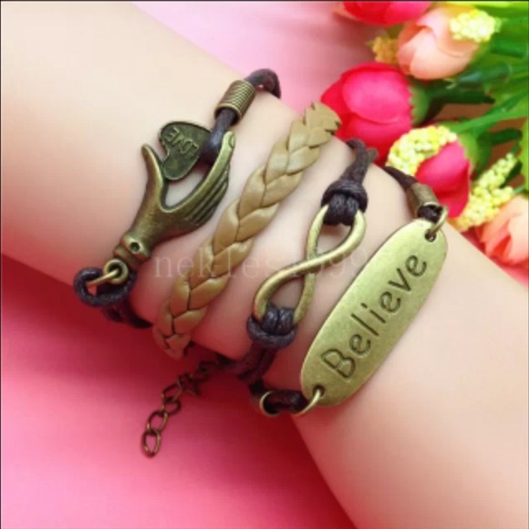 None Jewelry - Leather adjustable bracelet (NWT)price firm