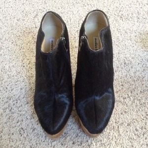 Pony Hair Zip-Up Booties