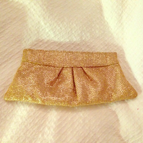 Sale!  Gold sequined Lauren Merkin clutch