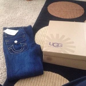 Bundle chocolate brown uggs & true religion jeans!