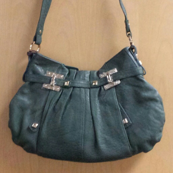 Junior Drake leather green shoulder bag