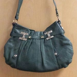 Junior Drake leather green shoulder bag